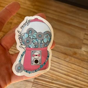Brand new gumball machine cowgirl candy sticker